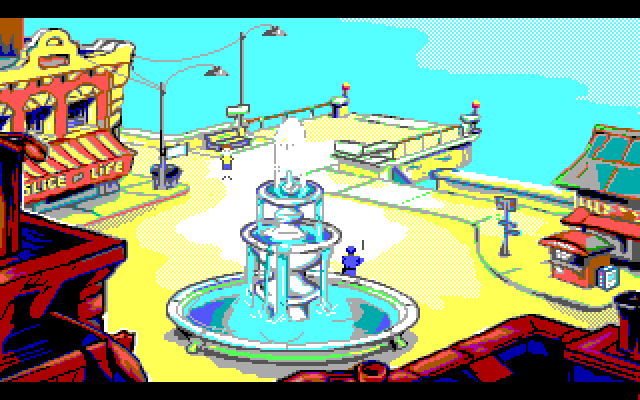 Adventures of Willy Beamish, The IBM PC/Compatibles Screenshot: The town square.