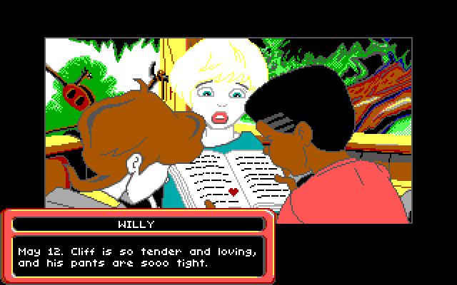 Adventures of Willy Beamish, The IBM PC/Compatibles Screenshot: Reading the stolen diary...