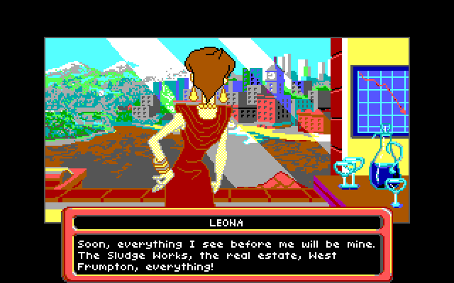 Adventures of Willy Beamish, The IBM PC/Compatibles Screenshot: In case you forgot, Leona is evil...