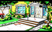 Adventures of Willy Beamish, The for IBM PC/Compatibles - The front yard of Willy's house...