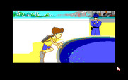 Adventures of Willy Beamish, The for IBM PC/Compatibles - Attempting to steal a coin from the fountain...