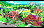 Adventures of Willy Beamish, The for IBM PC/Compatibles - The view of Willy's house along with some other places to visit.