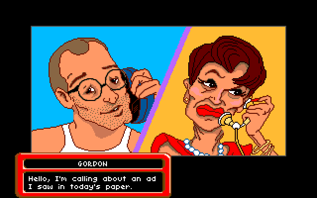 Adventures of Willy Beamish, The Amiga Screenshot: Meanwhile, Gordon has a job interview...