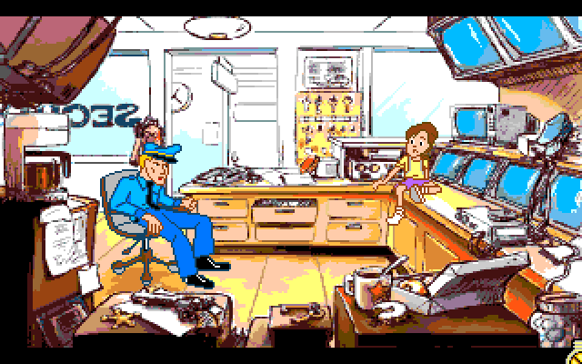 Adventures of Willy Beamish, The Amiga Screenshot: Oops, caught! How to get out of the police station?