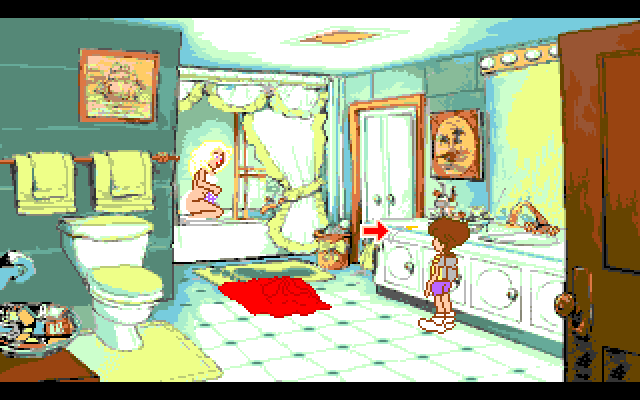 Adventures of Willy Beamish, The Amiga Screenshot: Stealing the Nintari key...