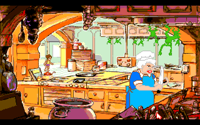 Adventures of Willy Beamish, The Amiga Screenshot: Trying to rescue some frogs...