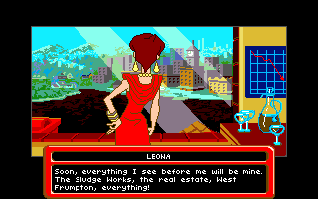 Adventures of Willy Beamish, The Amiga Screenshot: In case you forgot, Leona is evil...