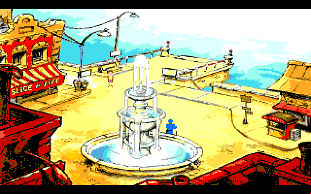 Adventures of Willy Beamish, The Amiga Screenshot: The village square.