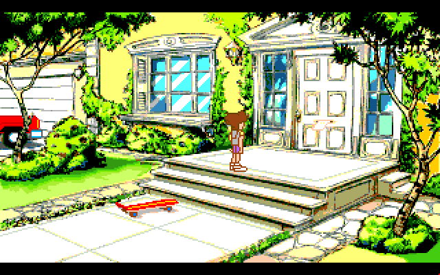 Adventures of Willy Beamish, The Amiga Screenshot: The front of the house...hmm, the mail is here!