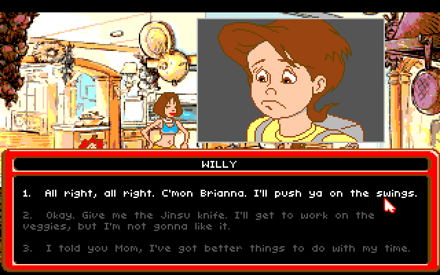 Adventures of Willy Beamish, The Amiga Screenshot: Select a dialog option...