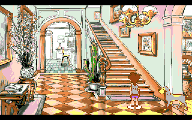 Adventures of Willy Beamish, The Amiga Screenshot: The entrance of the house.
