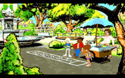 Adventures of Willy Beamish, The for Amiga - Practicing for the frog jump.