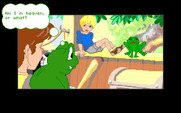 Adventures of Willy Beamish, The for Amiga - Willy's frog seems to like Dana's frog...