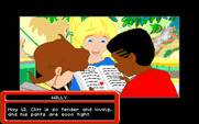 Adventures of Willy Beamish, The for Amiga - Reading Tiffany's diary (which Willy stole earlier).