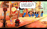 Adventures of Willy Beamish, The for Amiga - Uh oh, this gang doesn't look friendly...
