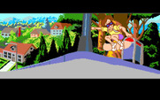 Adventures of Willy Beamish, The for Amiga - Skateboarding home...