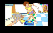 Adventures of Willy Beamish, The for Amiga - Willy gets in trouble if the dog isn't fed.