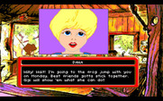 Adventures of Willy Beamish, The for Amiga - Dana will help you out with the frog jump.