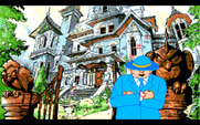 Adventures of Willy Beamish, The for Amiga - At the mansion...glad the guard fell asleep!