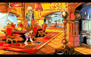 Adventures of Willy Beamish, The for Amiga - Sneaking around the mansion.