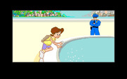 Adventures of Willy Beamish, The for Amiga - Attempting to steal a coin from the fountain.