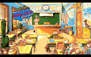 Adventures of Willy Beamish, The for Amiga - In detention Willy dreams about the Nintari championships...