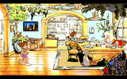 Adventures of Willy Beamish, The for Amiga - Arriving late for dinner...