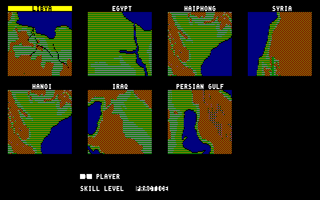 F-15 Strike Eagle PC-8800 Series Screenshot: First, select a mission.