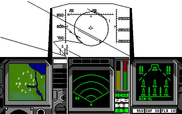 F-15 Strike Eagle PC-8800 Series Screenshot: Flying around...