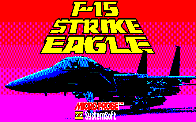 F-15 Strike Eagle PC-8800 Series Screenshot: Title screen.