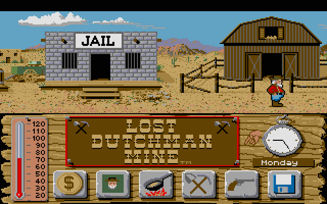Lost Dutchman Mine Atari ST Screenshot: Exploring the town further...