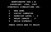 Kampfgruppe for IBM PC/Compatibles - Setting up a new game.