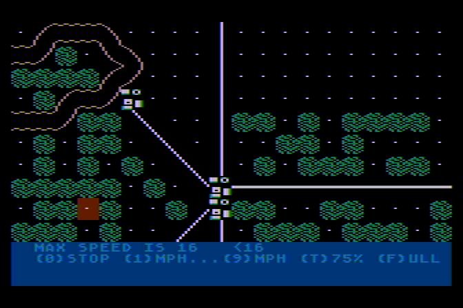 Kampfgruppe Atari 8-bit Screenshot: Setting a units speed.