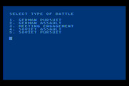 Kampfgruppe for Atari 8-bit - Select type of battle.