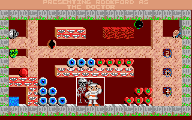 Rockford: The Arcade Game Amiga Screenshot: Presenting Rockford as the doctor!