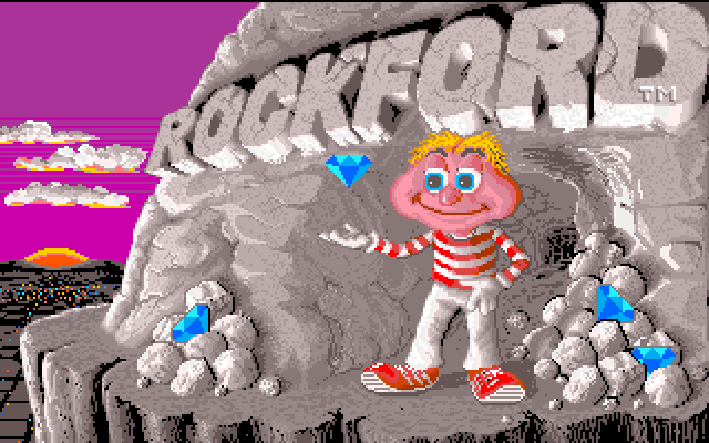 Rockford: The Arcade Game Amiga Screenshot: Title screen.
