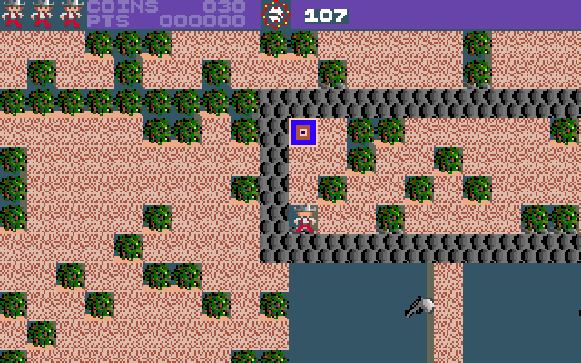 Rockford: The Arcade Game Amiga Screenshot: Start of the first of the "cowboy" levels.