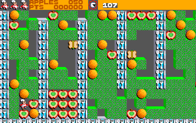 Rockford: The Arcade Game Amiga Screenshot: Start of the first "cook" level.