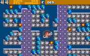 Rockford: The Arcade Game for Amiga - Lost a life as the astronaut.