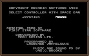 Rockford: The Arcade Game for Amiga - Credits and control selection.