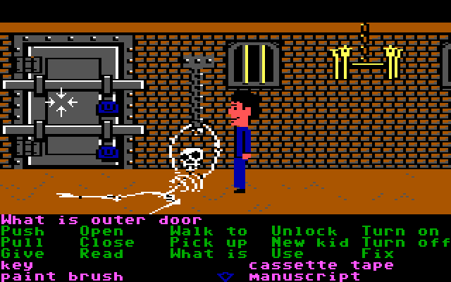Maniac Mansion IBM PC/Compatibles Screenshot: Trapped in the dungeon...for now!