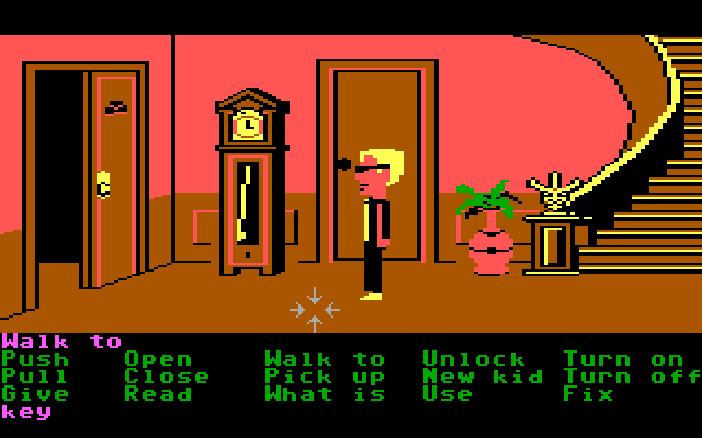 Maniac Mansion IBM PC/Compatibles Screenshot: Inside the mission...this is the door to the kitchen.