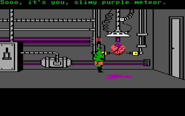Maniac Mansion IBM PC/Compatibles Screenshot: It's the meteor!