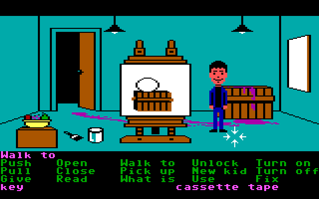 Maniac Mansion IBM PC/Compatibles Screenshot: Some more items to pick up...