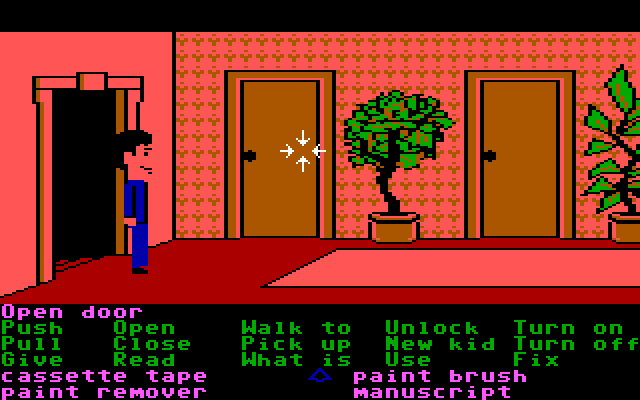 Maniac Mansion IBM PC/Compatibles Screenshot: This is the third floor of the house.