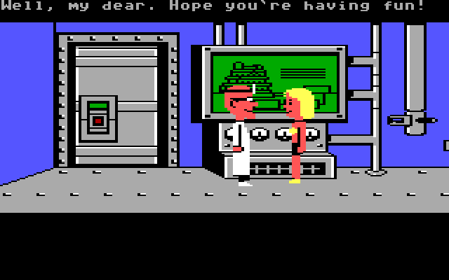 Maniac Mansion IBM PC/Compatibles Screenshot: Here's the first cutscene...