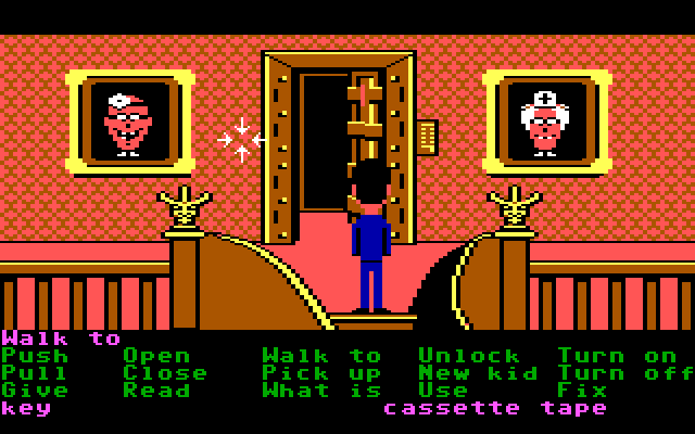 Maniac Mansion IBM PC/Compatibles Screenshot: This security door acts as copy protection in some versions of the game.