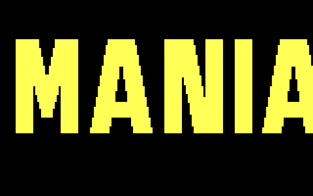 Maniac Mansion IBM PC/Compatibles Screenshot: Title screen; the game title scrolls across horizontally.