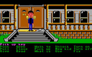 Maniac Mansion for IBM PC/Compatibles - The front of the house; look, a key!