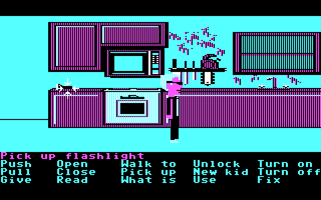 Maniac Mansion IBM PC/Compatibles Screenshot: Part of the kitchen.